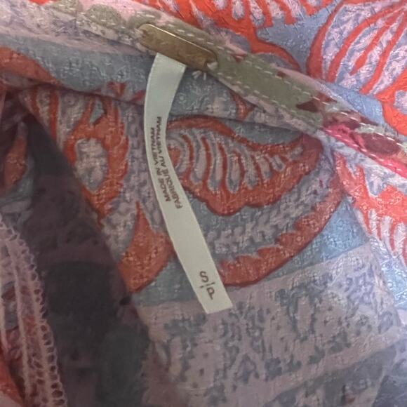 Free People Women's Tied to You Top Rare Color Combo Viscose Top sz. S - Picture 4 of 6